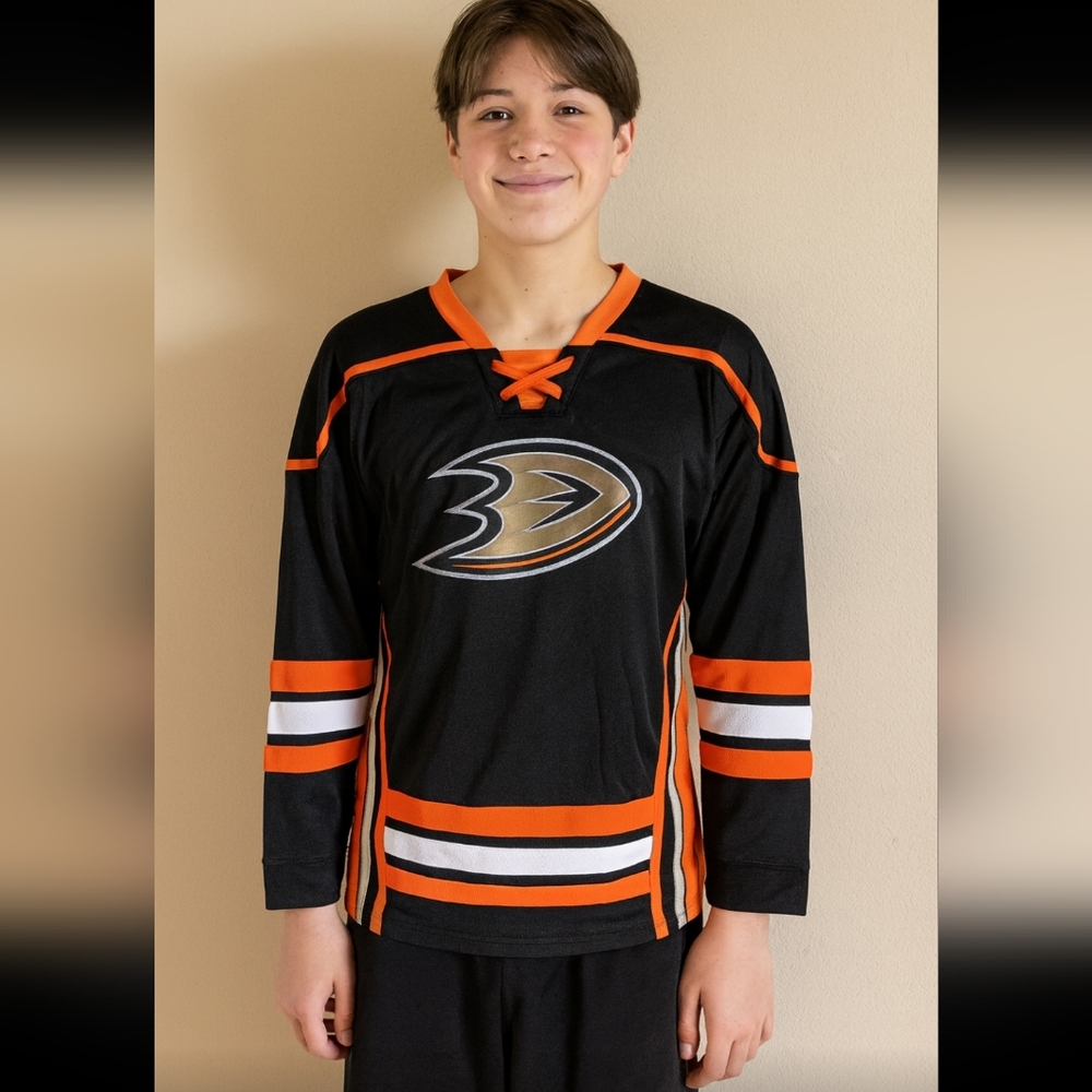NHL Black and Orange Kids Jersey